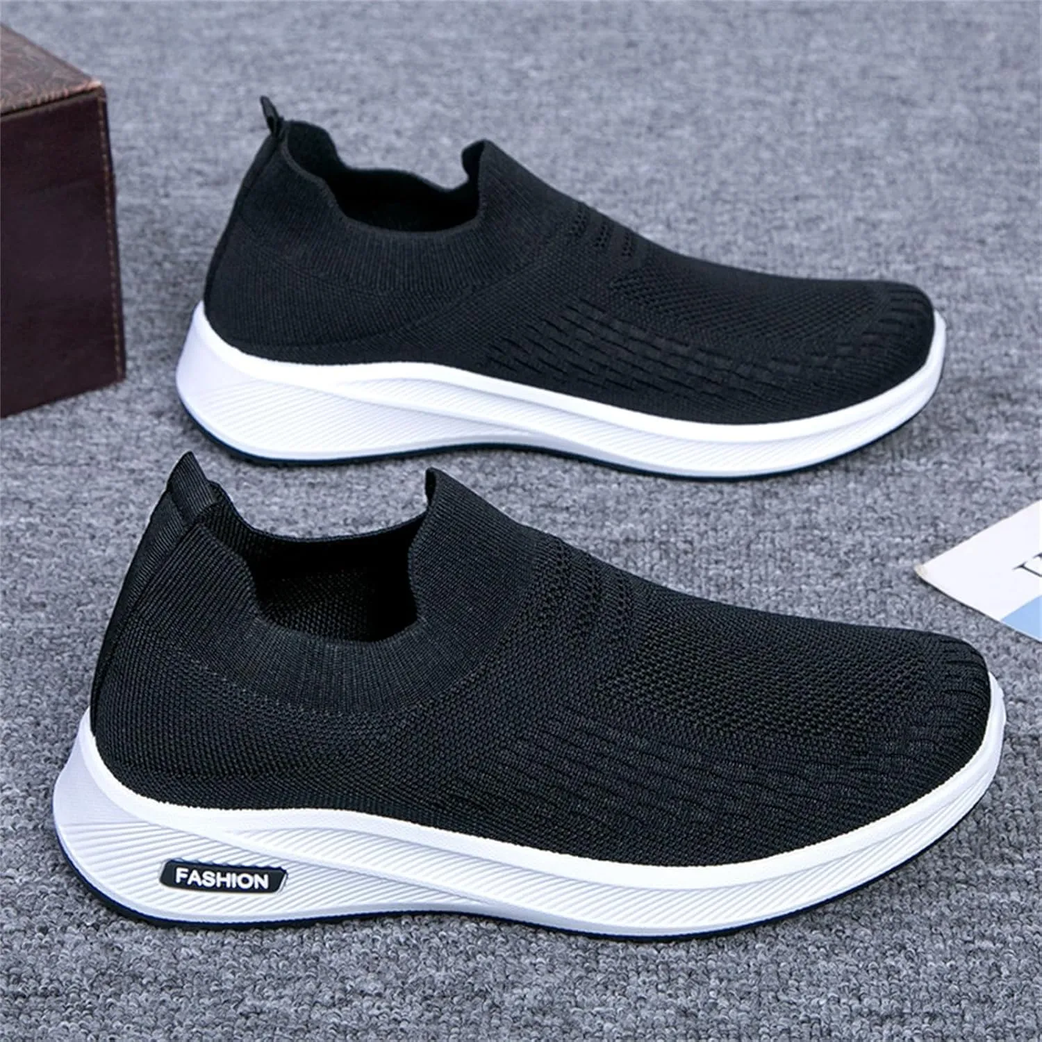 Women's Woven Orthopedic Breathable Shoes Arch Support Mesh Non Slip Sports Shoes Slip On Casual Sneaker for Men