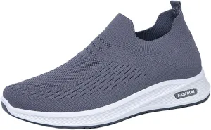 Women's Woven Orthopedic Breathable Shoes Arch Support Mesh Non Slip Sports Shoes Slip On Casual Sneaker for Men
