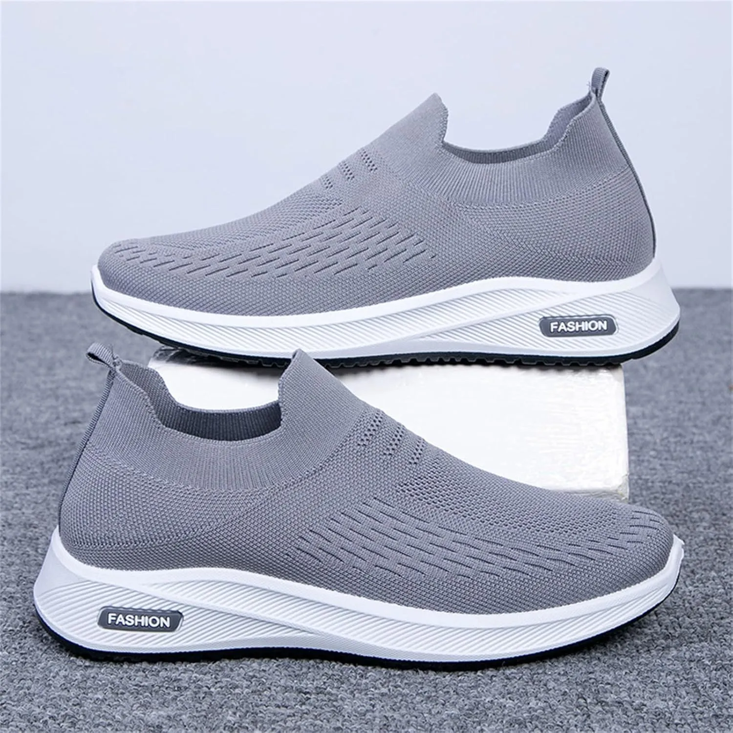 Women's Woven Orthopedic Breathable Shoes Arch Support Mesh Non Slip Sports Shoes Slip On Casual Sneaker for Men