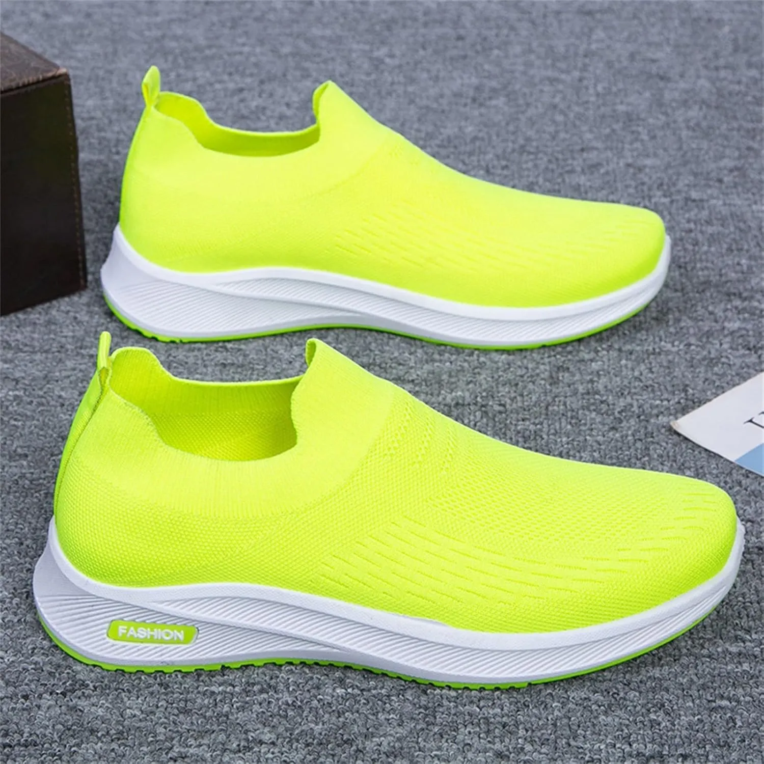 Women's Woven Orthopedic Breathable Shoes Arch Support Mesh Non Slip Sports Shoes Slip On Casual Sneaker for Men