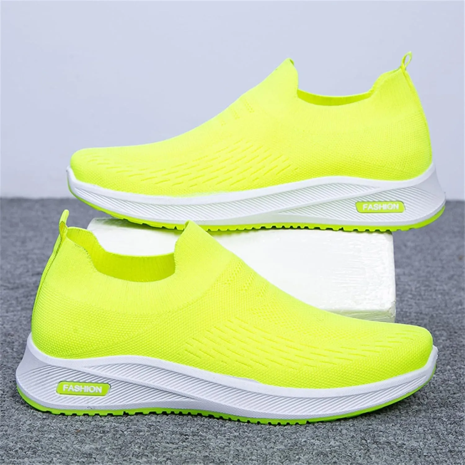 Women's Woven Orthopedic Breathable Shoes Arch Support Mesh Non Slip Sports Shoes Slip On Casual Sneaker for Men
