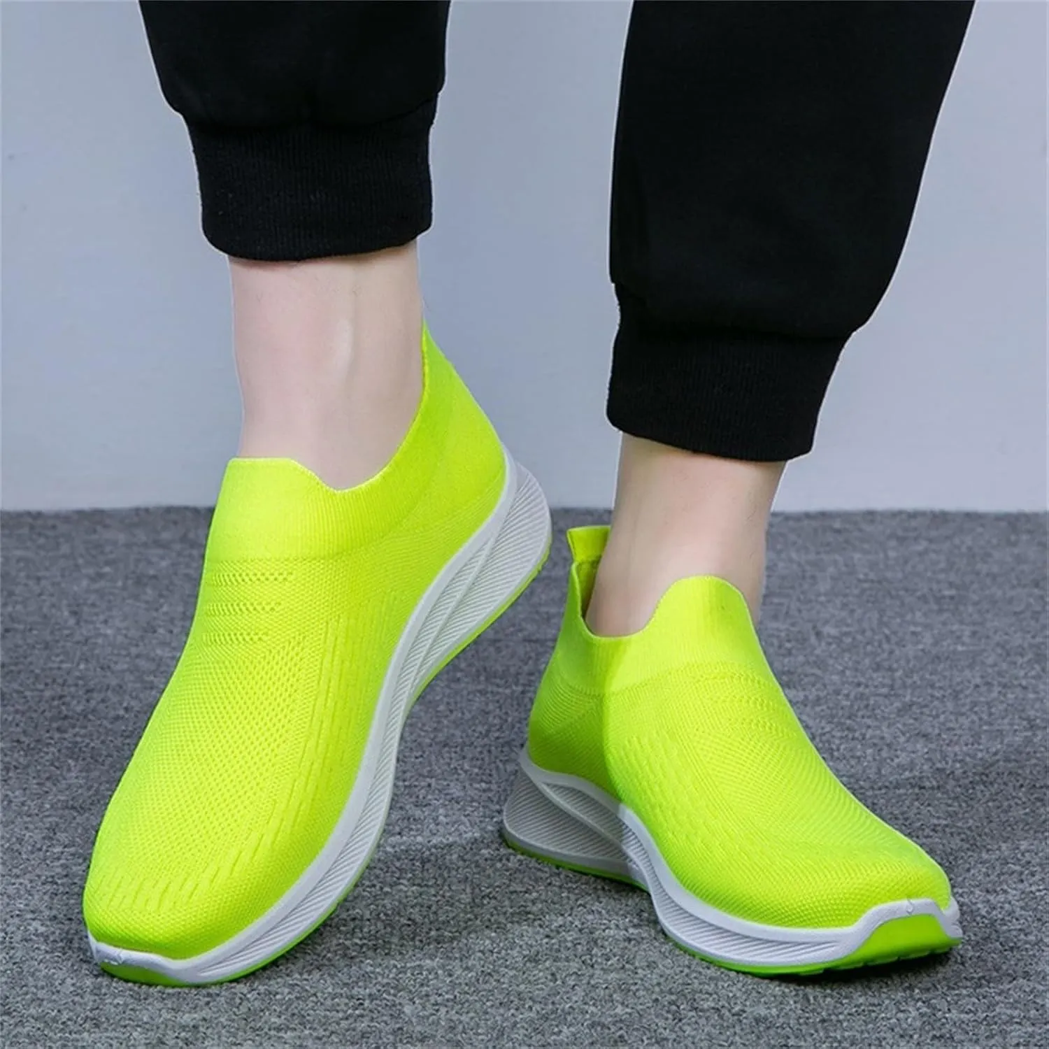 Women's Woven Orthopedic Breathable Shoes Arch Support Mesh Non Slip Sports Shoes Slip On Casual Sneaker for Men