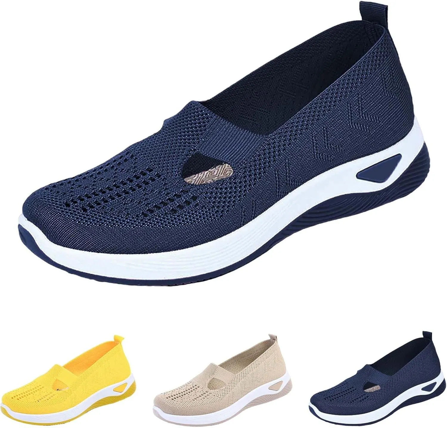 Women's Woven Orthopedic Breathable Soft Walking Running Shoes for Men Wide Feet Men's Shoes Casual Slip On Sneakers Black Tennis Shoe Loafers Shoe