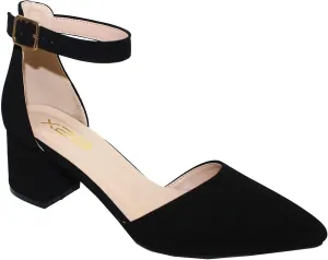 X2B Women's Low Heel Ankle Strap Pointed Toe Pumps Shoes