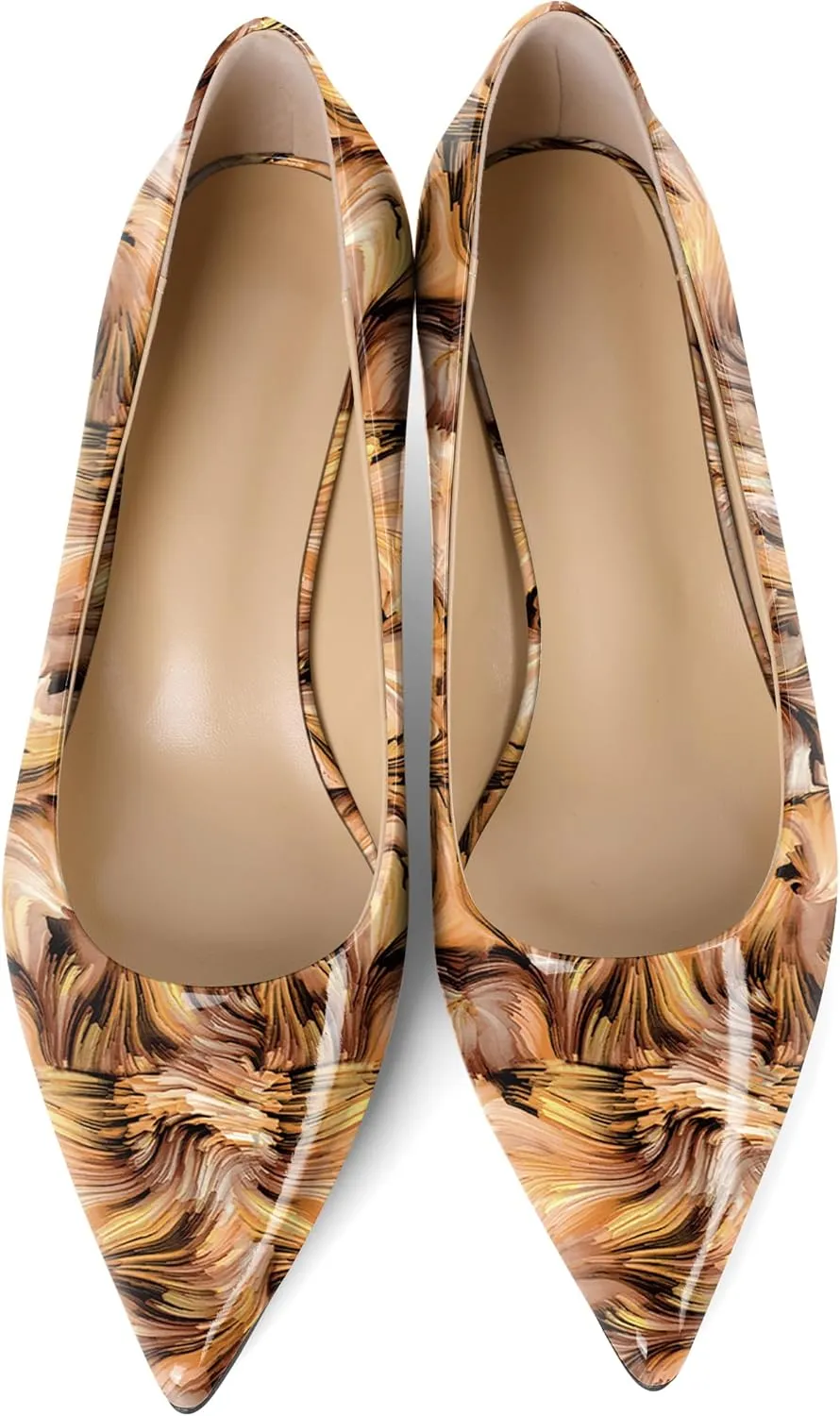 YODEKS Womens Kitten Heel Pumps Pointy Toe Low Kitten Heels Slip On 2 Inch Office Dress Shoes